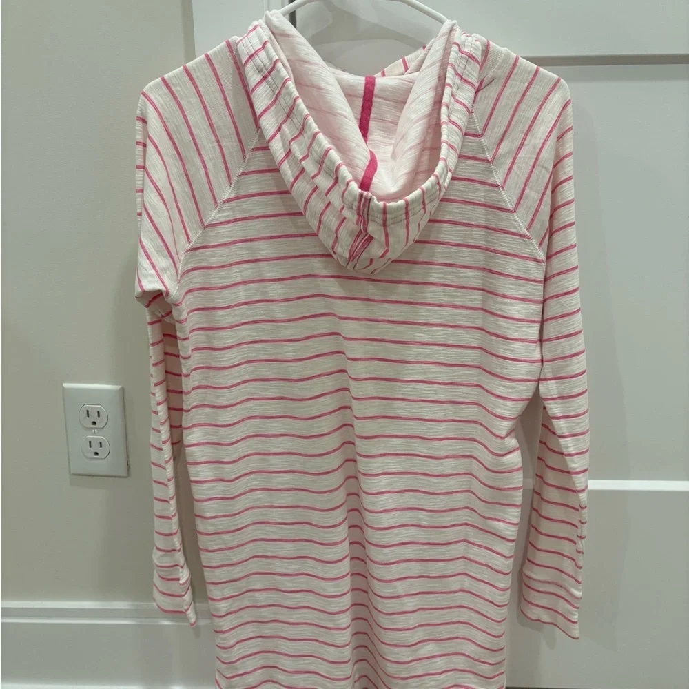 Southern Tide Pink and White Striped Hoodie Top - Picture 5 of 5